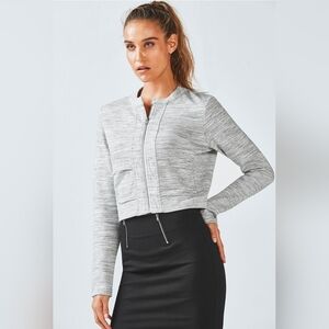 Fabletics Light Gray Bomber Jacket- Size- Medium, *NWT*